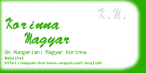 korinna magyar business card